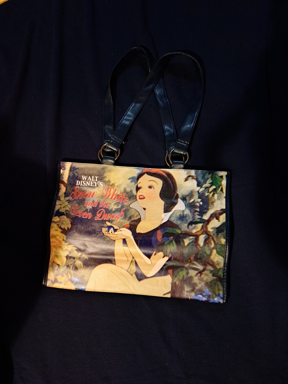 Disney Snow White Print Tote Bag in Black